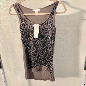 Design History Grey Sequin Tank Top Size XS